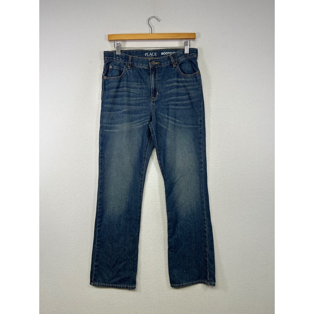 Classic Casual The Childrens Place Boys 16 Blue Bootcut Denim‎ Jeans Medium Wash